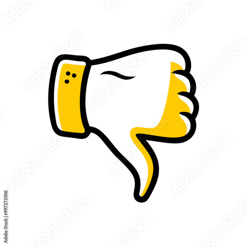  Colorful Thumbs Down Vector Illustration for Social Media and Feedback Concepts