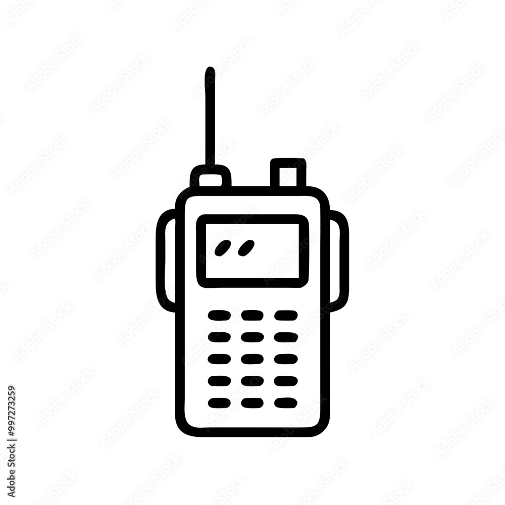 Vector Illustration of Handheld Two Way Radio Communication Device Vector Illustration of Handheld Two Way Radio Communication Device