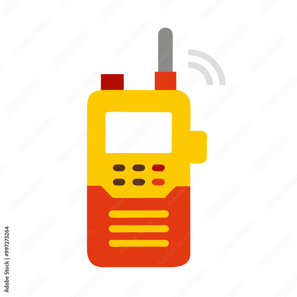 Bright Vector Illustration of Handheld Walkie Talkie Communication Device Bright Vector Illustration of Handheld Walkie Talkie Communication Device