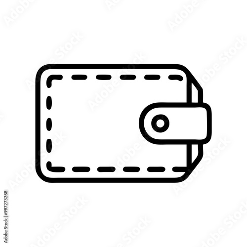  Simple Black Line Wallet Vector Graphic for Finance and Payment Apps