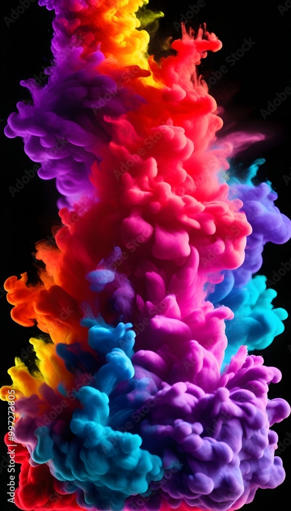 Fototapeta premium vivid thermochromic pigments highlighted by a black backdrop