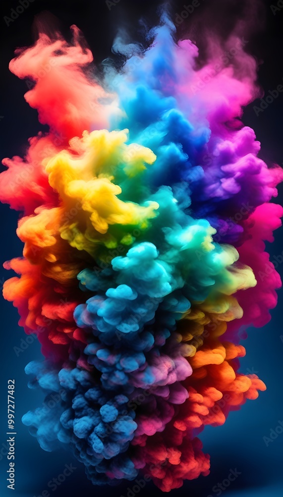 Obraz premium spectacular thermochromic pigments blending into a colorful mist