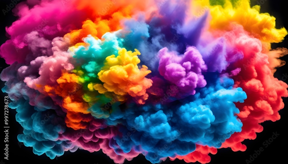 Fototapeta premium dynamic thermochromic cloud with vivid colors against dark hues