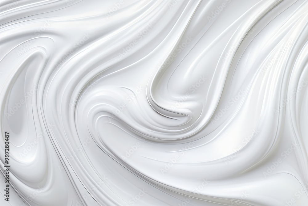 Close-up of smooth white cream texture with soft swirls Close-up of smooth white cream texture with soft swirls