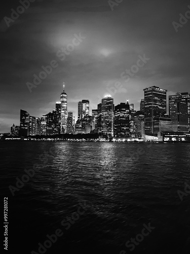 city skyline at night