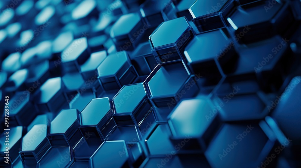 Abstract hexagonal pattern in blue tones. Abstract hexagonal pattern in blue tones.