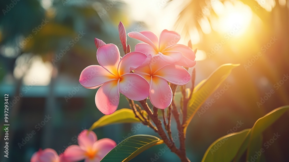 Beautiful pink flowers illuminated by sunset. Beautiful pink flowers illuminated by sunset.