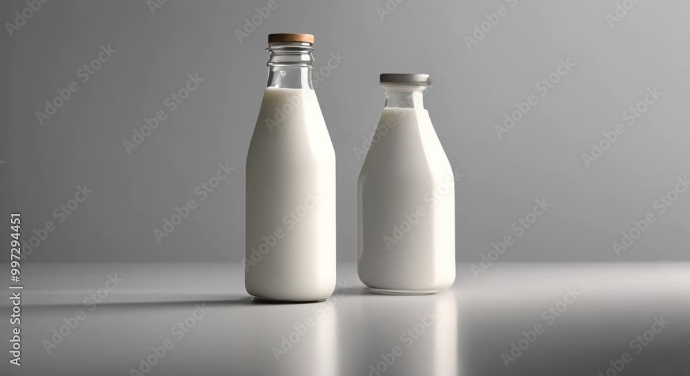 glass bottle with milk glass bottle with milk