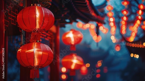 Traditional Chinese red lanterns.