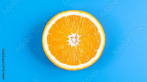 Vibrant Sliced Orange Showcasing Juicy Flesh and Bright Citrus Colors for Freshness