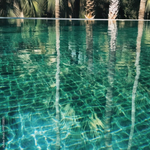 Palm Tree Reflections in a Pool