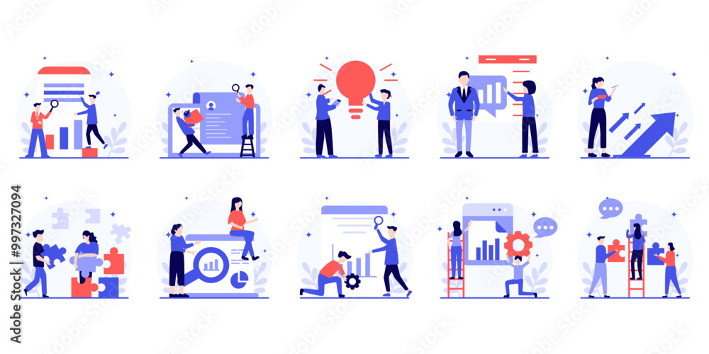 Fototapeta premium Teamwork illustration, . Business, teamwork, Transparent Background