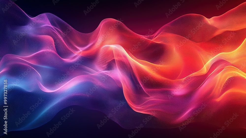 Abstract Waves of Glowing Red and Blue Light Abstract Waves of Glowing Red and Blue Light