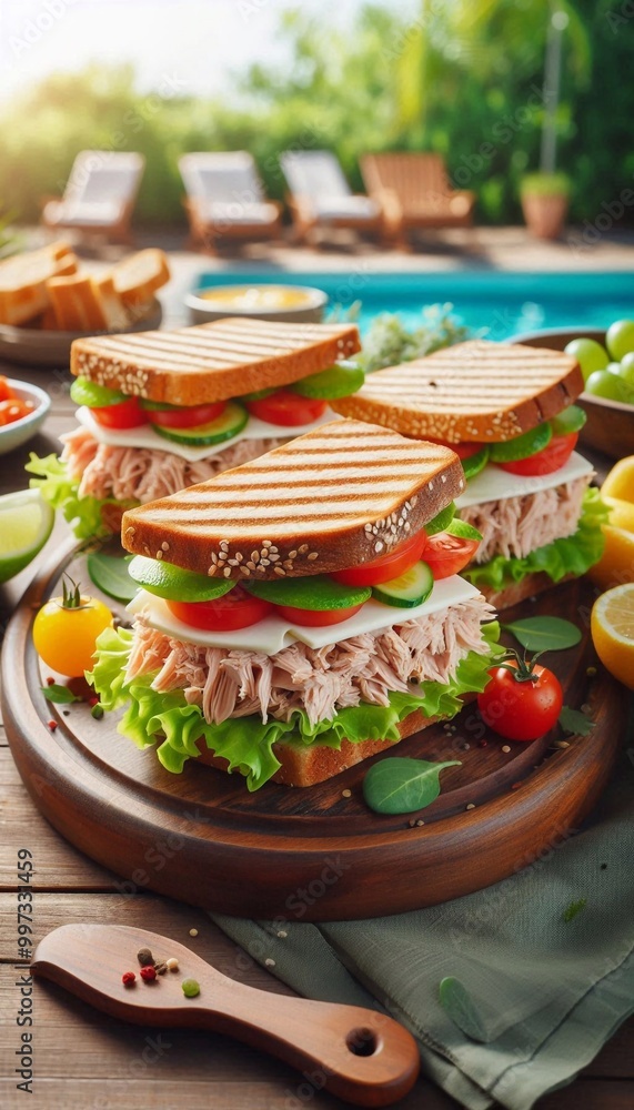 Thunfischsandwich mit Tomaten Thunfischsandwich mit Tomaten