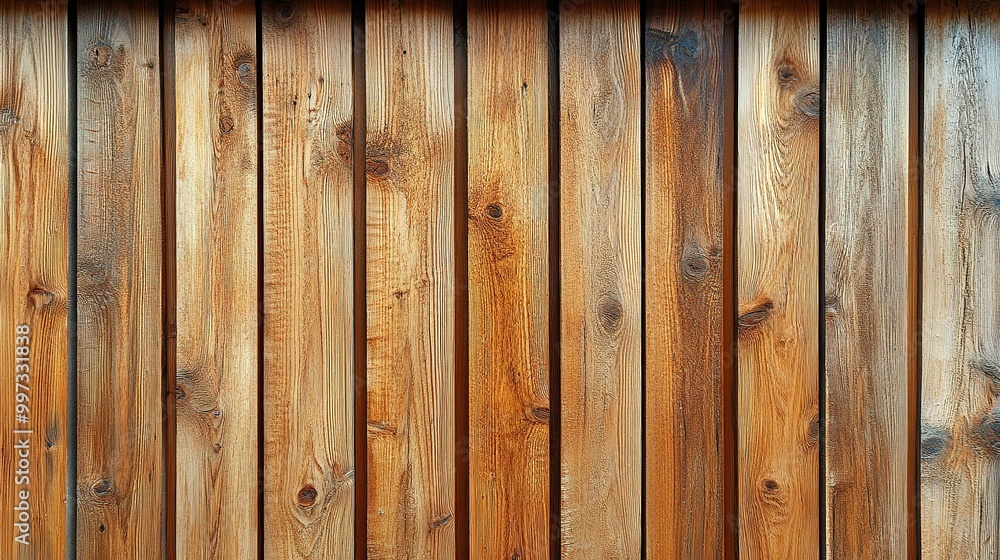 Naklejka premium Close-up of a weathered wooden fence with vertical planks.