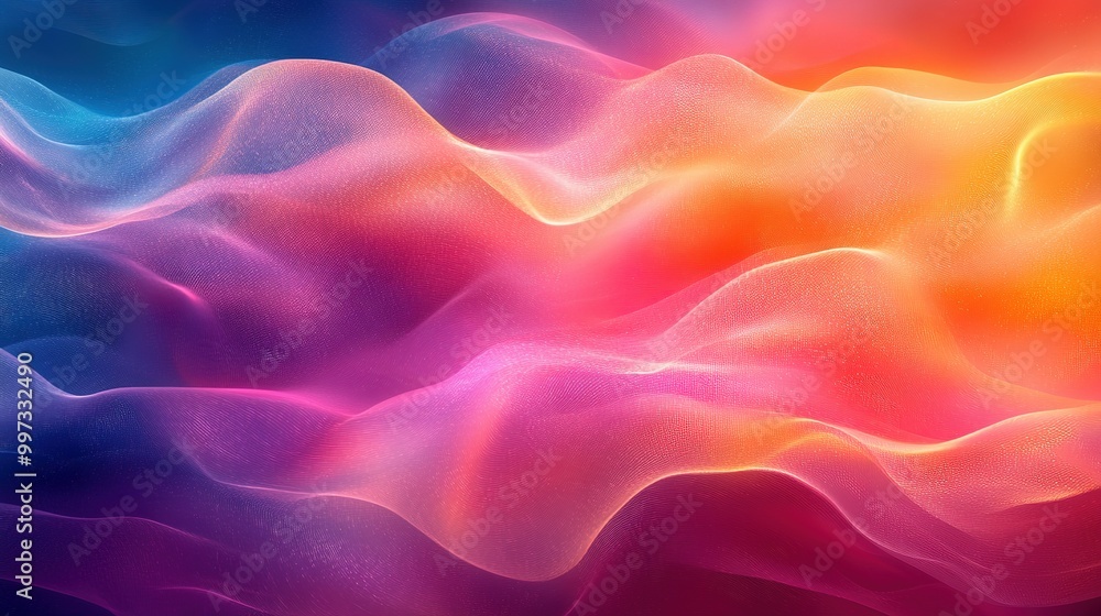 Obraz premium Abstract Wavy Pattern with a Color Gradient from Blue to Orange