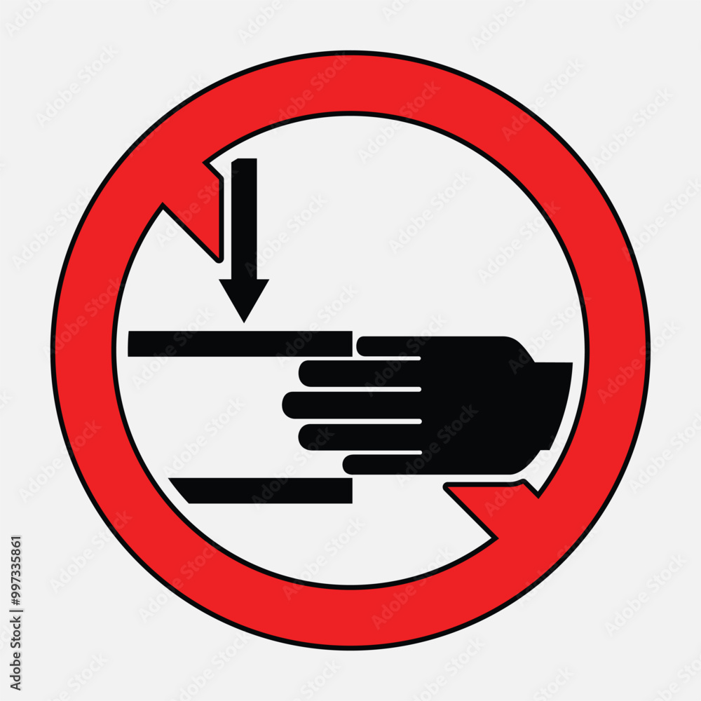Warning Sign for Hands and Moving Parts Safety Warning Sign for Hands and Moving Parts Safety