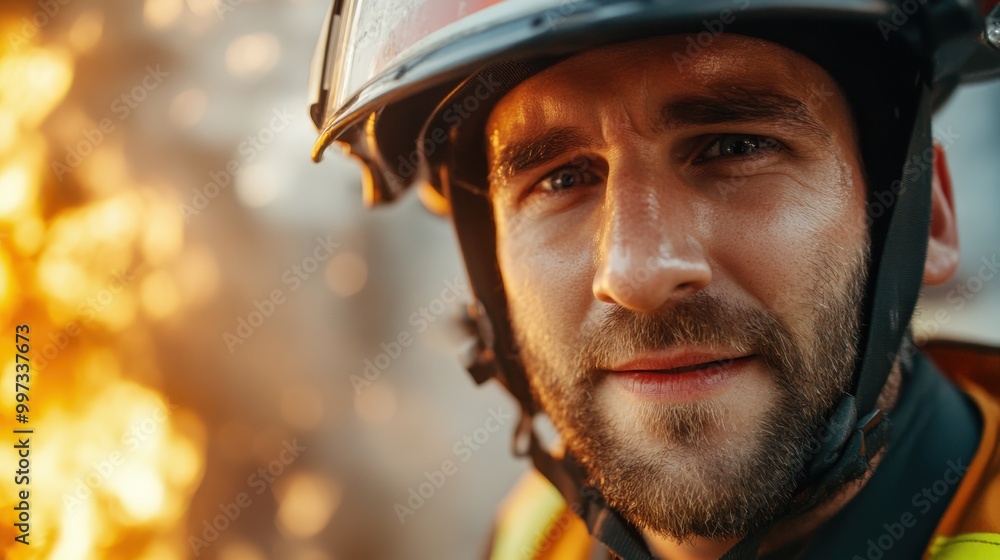 A focused firefighter stands amidst flames, donned in protective gear, showcasing bravery and commitment in high-pressure firefighting situations. A focused firefighter stands amidst flames, donned in protective gear, showcasing bravery and commitment in high-pressure firefighting situations.