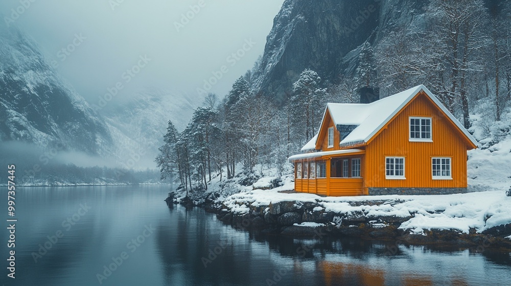 Fototapeta premium a Frost patterns on glass, creating intricate and delicate winter designs.