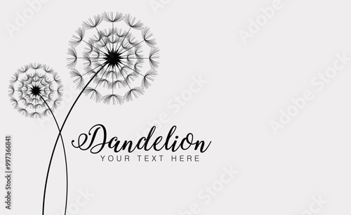 Wild flower dandelion in a vector style isolated. Vector flower for background, texture, wrapper pattern, frame or border.