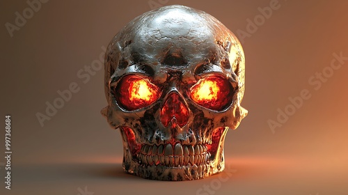 Wallpaper Mural A fiery skull with glowing eyes burns brightly, full of menace and mystery. Torontodigital.ca