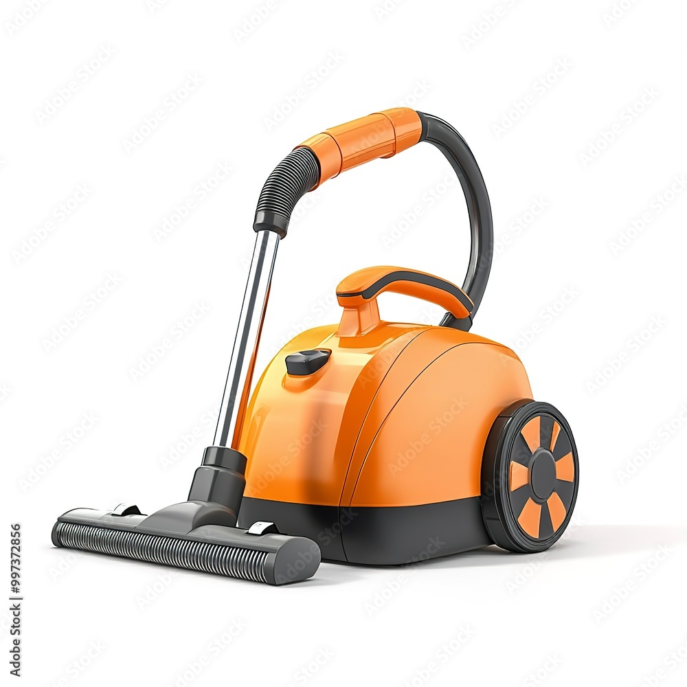 orange vacuum cleaner isolated on white background orange vacuum cleaner isolated on white background
