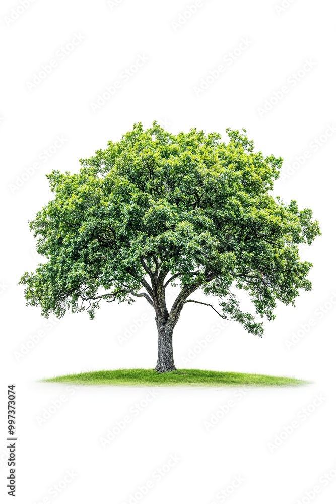One oak tree isolated on white background. One oak tree isolated on white background.