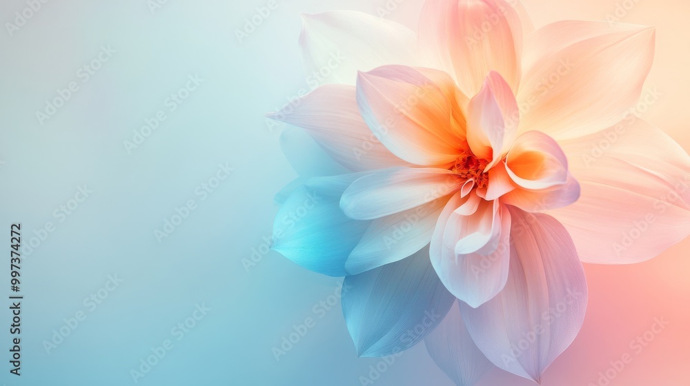 A delicate flower design overlays a smooth gradient pastel background, creating a soft and calming aesthetic that’s ideal for various artistic and commercial uses A delicate flower design overlays a smooth gradient pastel background, creating a soft and calming aesthetic that’s ideal for various artistic and commercial uses