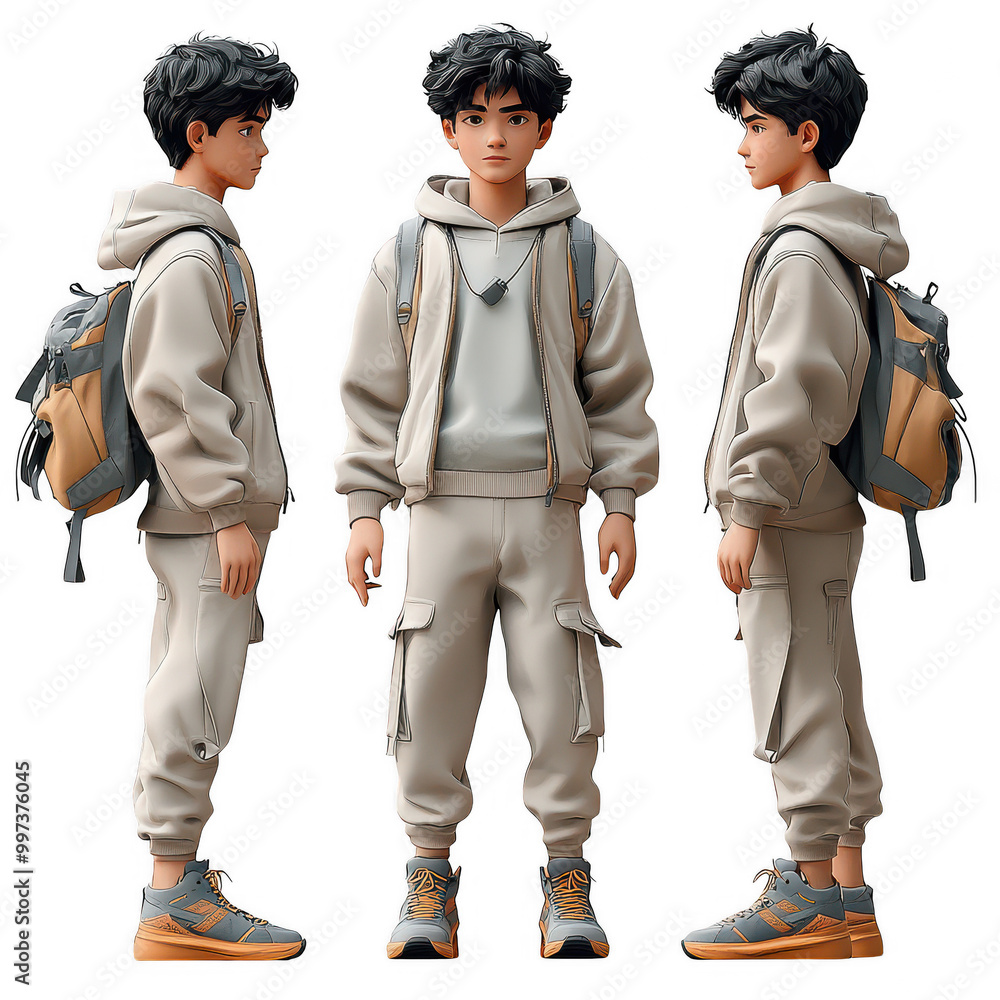 Adventurous Anime Heroes in Casual Attire Adventurous Anime Heroes in Casual Attire