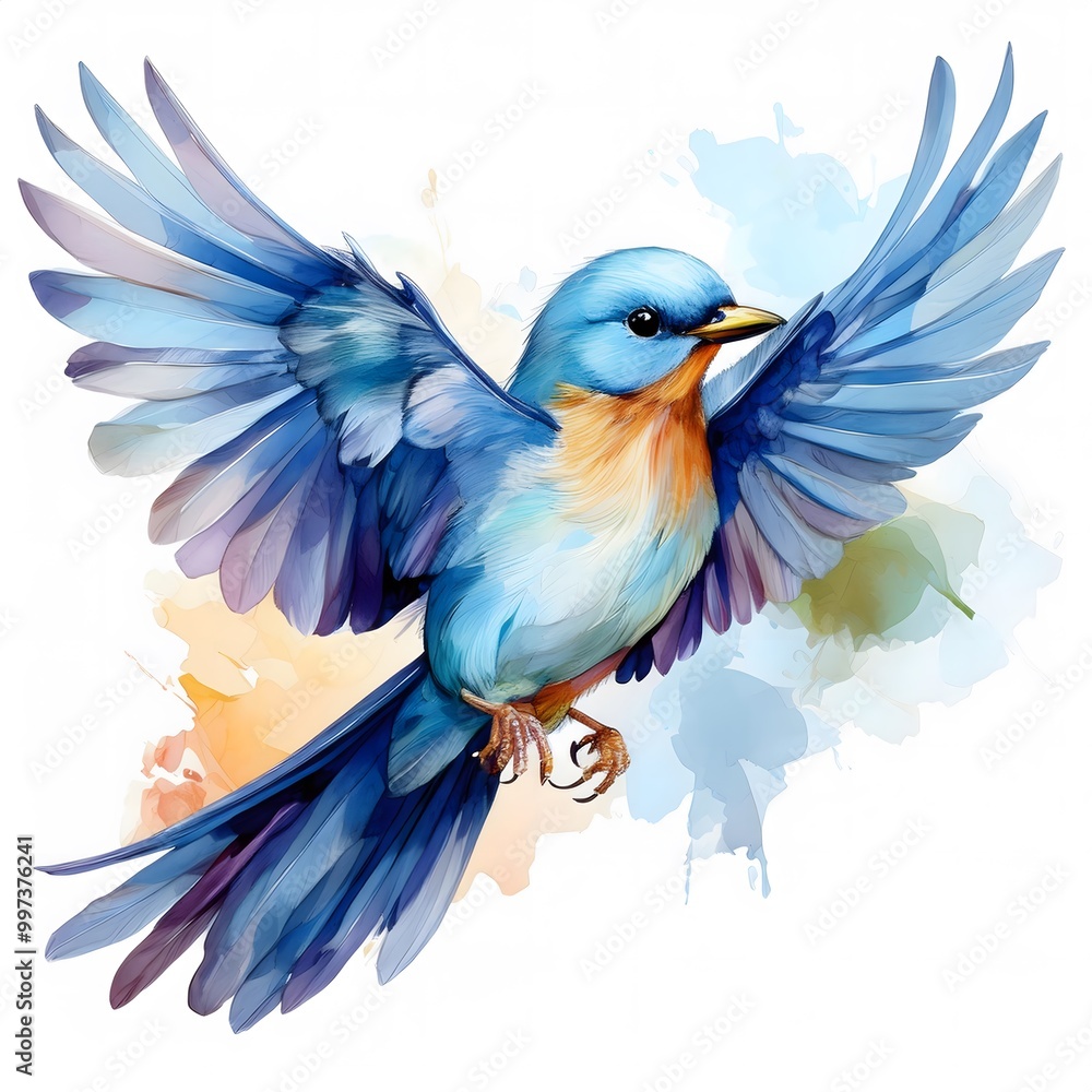 Obraz premium blue and yellow robin