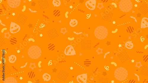 ハロウィン風のメンフィスパターン
