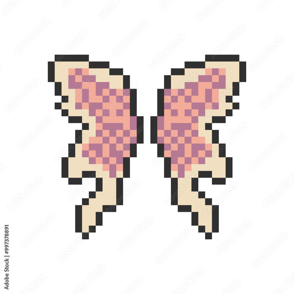 Fototapeta premium cute colorful butterfly wings pixel art