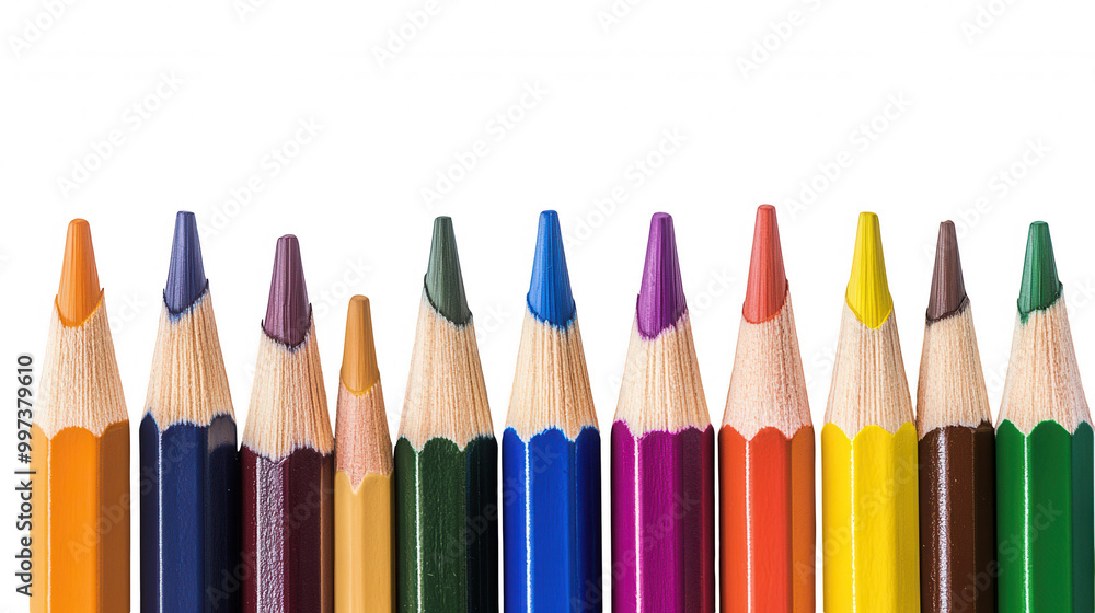 Colorful Crayon Collection in a Row. Colorful Crayon Collection in a Row.