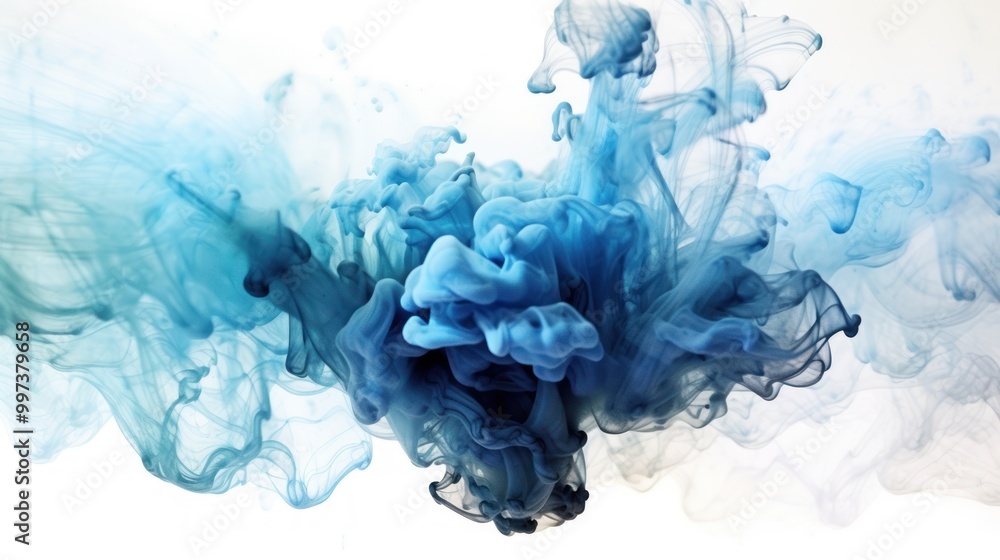Abstract Blue Ink Swirl Abstract Blue Ink Swirl