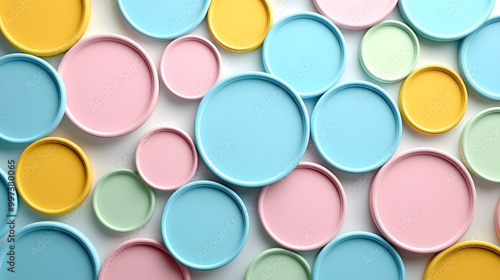 An abstract design featuring colorful circles creates a playful and dynamic background pattern. An abstract design featuring colorful circles creates a playful and dynamic background pattern.