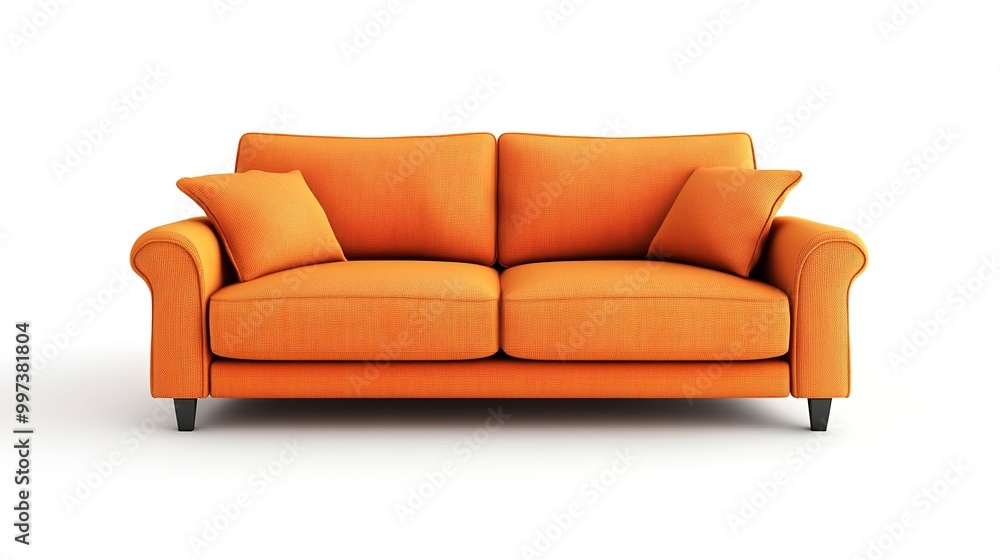 Fototapeta premium House couch sofa comfort isolated on pure white background 