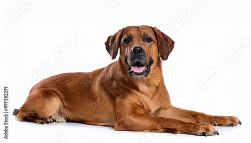 An isolated dog with white background