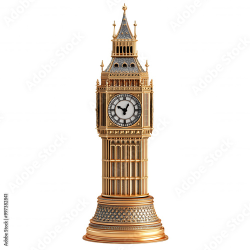 Big Ben Clock Tower 3D Model with Detailed Gothic Style Architecture