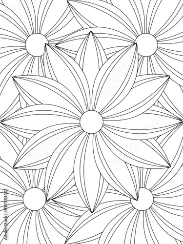 Wallpaper Mural All these designs are hand-drawn and unique 
Flower Beautiful black and white illustration for adult coloring book,
This is a printable Beautiful Zentangle Coloring page for KDP Interior, POD products Torontodigital.ca