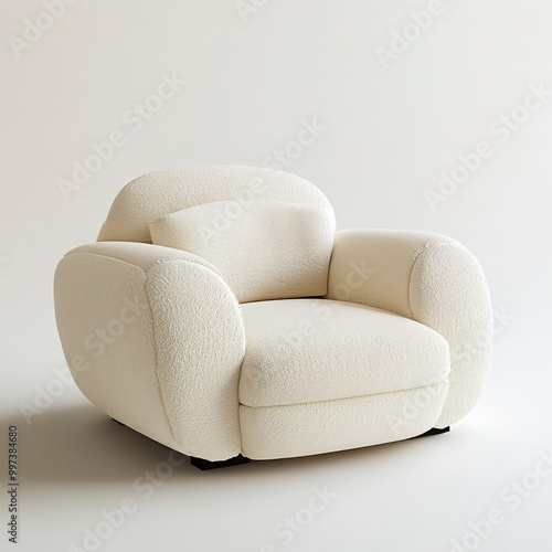 Comfortable armchair in modern design white background 