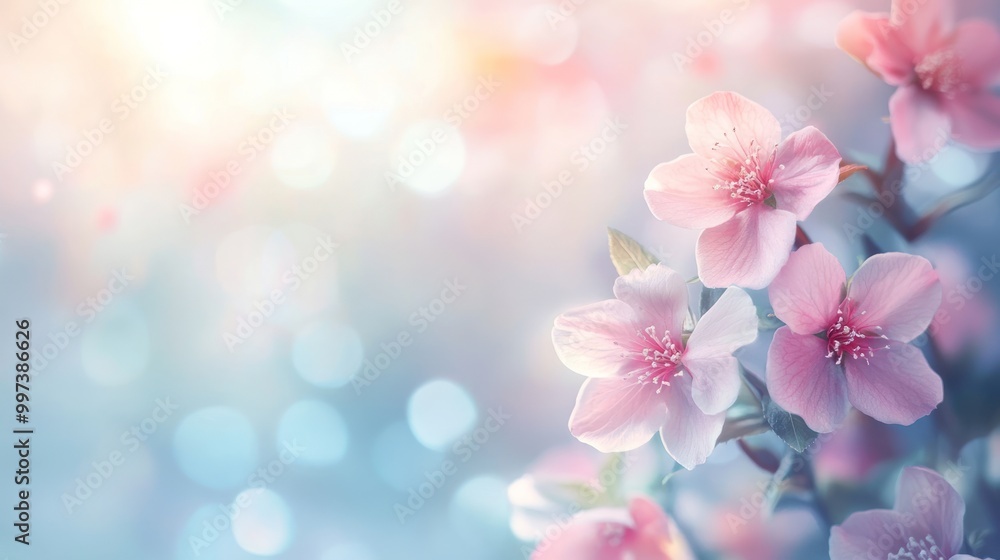 A soft-focus image of delicate pink flowers against a dreamy, blurred background. A soft-focus image of delicate pink flowers against a dreamy, blurred background.