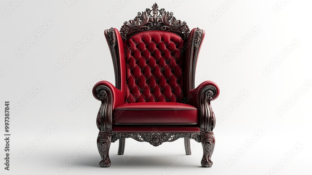 Fototapeta premium A Throne Chair Isolated in white background 
