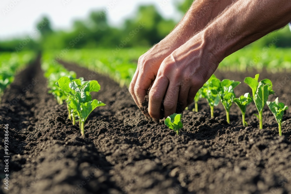 Hands Planting Seeds in Fertile Soil Hands Planting Seeds in Fertile Soil