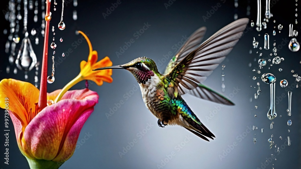 Fototapeta premium Hummingbird frozen in time