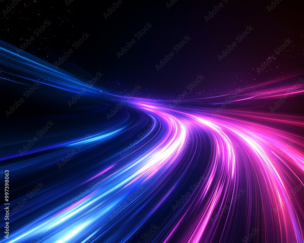 Technological sense image with blue and purple straight light track lines on a black background, creating a sleek, futuristic feel Technological sense image with blue and purple straight light track lines on a black background, creating a sleek, futuristic feel