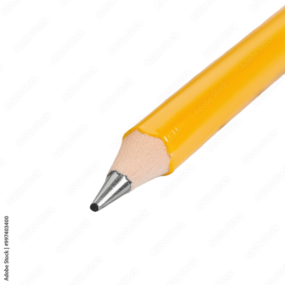 Yellow pencil with sharpened tip on a white isolated background. transparent background. Yellow pencil with sharpened tip on a white isolated background. transparent background.