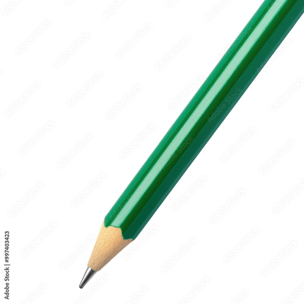 Green pencil on a white isolated background, transparent background. Green pencil on a white isolated background, transparent background.