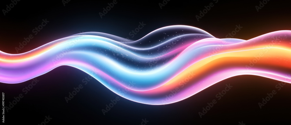 Colorful abstract wave design with glowing lines and smooth curves. Colorful abstract wave design with glowing lines and smooth curves.