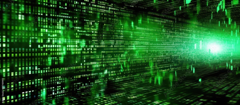 Abstract Digital Green Matrix Background Abstract Digital Green Matrix Background