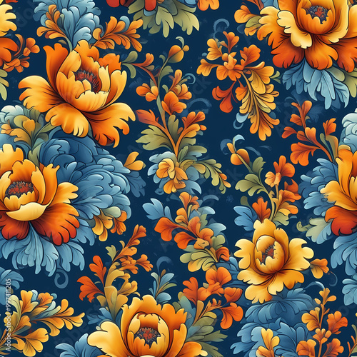Seamless pattern, Illustration of Batik prints, suitable for fabric design